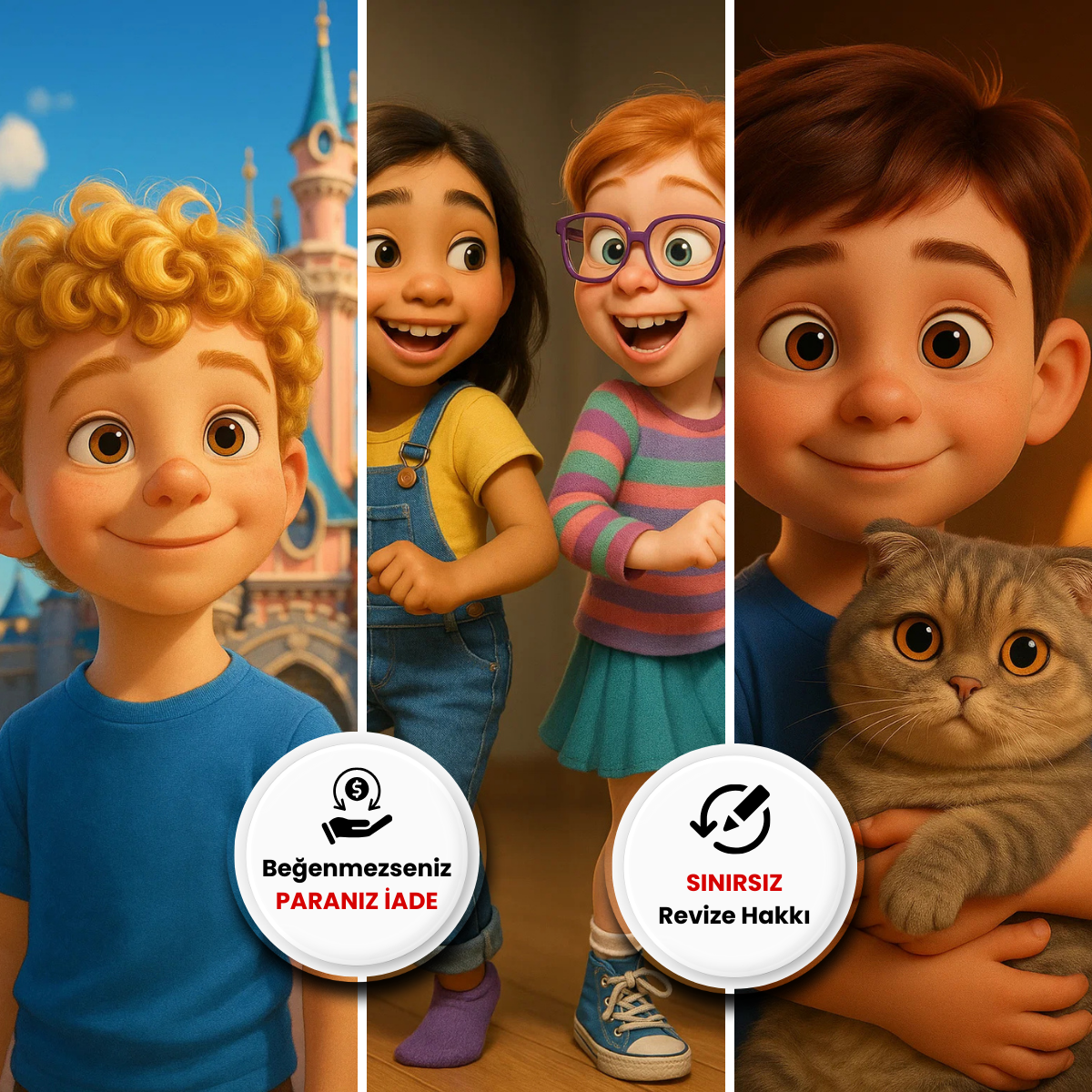 Çocuklar İçin Disney Pixar 3D Tarzında Kişiye Özel Görsel Tasarımlar - Görsel 2