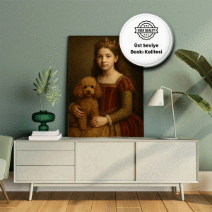 Çocuğunuz için Kraliyet Sarayı temalı Prens ve Prenses dijital tasarımı. Kişiye özel tasarlanmış görsel.