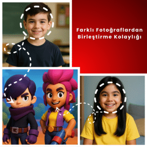 Çocuğunuz için sinematik kahraman temalı dijital görsel tasarımı. Sevdiği kahramanın tarzına benzer şekilde