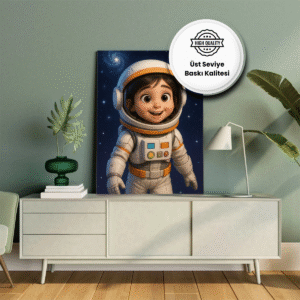 Çocuğunuzun astronot temalı kişiye özel uzay tasarımı. Evrenin derinliklerinde bir keşif.