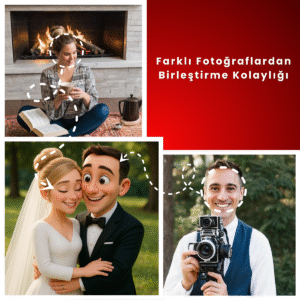 Çiftler için kişiye özel Disney Pixar 3D dijital portre