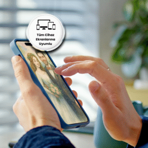 Gelin ve damat için kişiye özel sulu boya dijital portre tasarımı