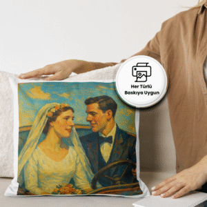 Retro 1950’ler tarzında kişiye özel gelin ve damat portresi