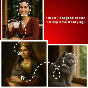 Farklı fotoğraflardan birleştirilerek oluşturulmuş kişiye özel portre