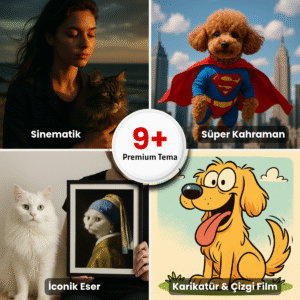 Sinematik, süper kahraman, ikonik eser ve karikatür temalarında 9'dan fazla premium tasarım seçeneği