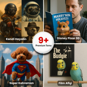 Evcil hayvanlara özel 9'dan fazla premium portre teması: Disney Pixar 3D, süper kahraman, film afişi, hayalinizdeki karakter